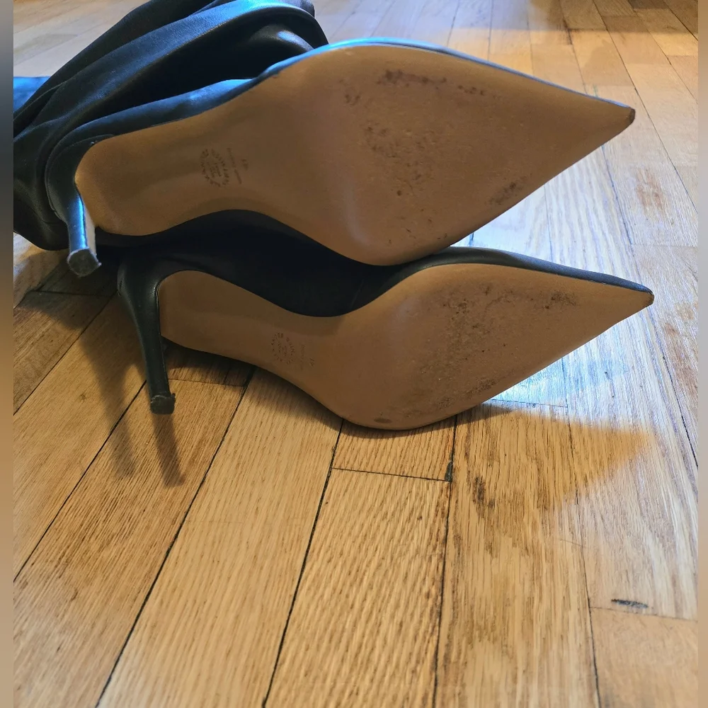 ALEXANDRE VAUTHIER Black Draped Thigh-High Boots Sz 41 (US 10/11) - Picture 13 of 16